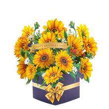 1pc Handmade 3D Yellow Sunflower Design Pop-Up Bouquet Greeting Card (Includes Envelope & Blank Note), Suitable For Birthday, Mother's Day, Anniversary, Blessings & Special Occasions, DIY - Sunflower - View 3