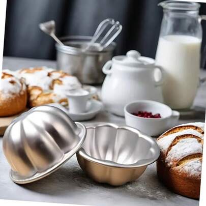 1pc/4PCS/8PCS, Aluminum Pudding/Jelly Baking Molds, Suitable For Cakes And Jellies – Perfect For Birthdays And Kitchen Use. Flower-Shaped Cake Plates And Jelly Molds.