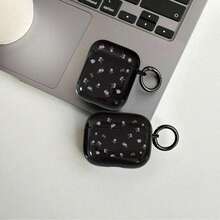 Expression Purple Floral Protective Case Compatible With Apple Wireless Charging Case, Scratch-Resistant And Shockproof - Black - View 1