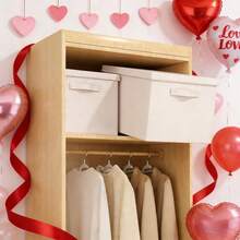 1 Caja de almacenamiento plegable de alta calidad, caja de almacenamiento de ropa de gran capacidad con tapa, caja de almacenamiento de armario, caja de almacenamiento multiusos impermeable para habitación, a prueba de polvo y humedad, con asas a ambos lados, caja de almacenamiento con estilo de cajón, apilable, muy adecuada para almacenamiento en el hogar, almacenamiento en el dormitorio, almacenamiento estacional - Blanco - Ver 4