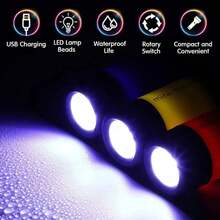 Pocket Keychain Waterproof Flashlight Outdoor Hiking Camping USB Rechargeable Multifunctional LED Flashlight Strong Light IEMX - 3pcs Yellow - View 3