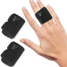 2PCS Finger Splints No Metal Support Lightweight OK Cloth Finger Sleeves Daily Sports Use, Adjustable Compression Wraps U2013 Double - Finger Design U2013 - Medium + Double - View 2