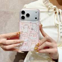 A Hand-Drawn Pastel Cat Collage Phone Case, Pink Border Slim Shockproof Protective Cover Compatible With IPhone 17/17 Air/17 Pro/17 Pro Max/16/7/8/11/12/13/14/15/X/XR/Xs/Plus/Pro/Pro Max/SE2 - pink[0] - View 8