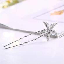 4/8pcs Star Rhinestone Side Comb, Elegant & Stylish, Suitable For Party, Wedding, Women - Silver - View 3