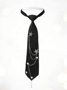 Women's Fashion Casual Star Metal Chain Tie, No Tie Required, Vacations, And Traveling - màu đen - Xem 3