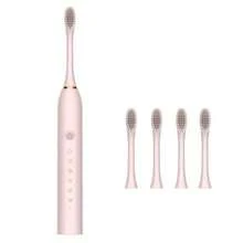 IPX7 Electric Toothbrush With Replaceable Head, Smart, Ultrasonic, Waterproof - Pink - View 2