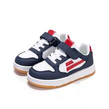 1 Pair 2026 New Children's Hook And Loop Sneakers, Casual Kids Shoes With Both Fashionable Design And Practicality - Burgundy - View 7