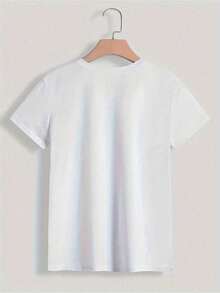 INXS Women's Casual Printed T-Shirt - "Never Separate" Distressed Letter Design, White Round Neck Short Sleeved Top, All Season Washable And Comfortable, Vintage Printed Shirt, Casual And Loose - 白色 - 查看 2