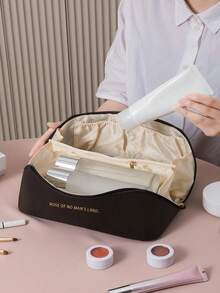 1pc Fashion Large Capacity Women's Makeup Bag, Portable Travel Handheld Cosmetic Organizer Bag - C(L Size Basic Model) - View 5