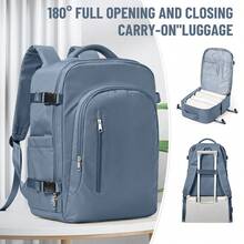 大容量旅行笔记本电脑背包，适用于14-15.6英寸笔记本电脑；时尚多功能口袋背包；轻便多层书包；带舒适提手的登机背包；男女通用休闲周末旅行包；防水日常背包，带防水隔层，适合户外徒步露营旅行；符合航空旅行标准；多种颜色可选。新旧款随机发货。 - 彩色 - 查看 11