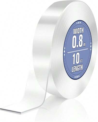 Double Sided Tape Heavy Duty, Tape, 0.8'' X 120'' Two Sided Mounting Adhesive Walls Posters Carpet, Removable Space Gel Strip, 1/24 Thick