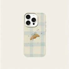 1pc TPU Material Fresh Plaid Bow Bread Pattern Phone Case Compatible With Iphone 17 Pro Max/17/16 Pro Max/15/13/12/11, S20 FE/A15/S24/A55, Compatible With Note 11/Note 12/Note 13 Pro, Full Coverage Anti-Drop Soft Shell Phone Protective Cover - White - View 5