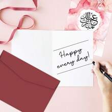 1pc Ramadan Kareem Eid Greeting Card With Envelope - Islamic Holiday Paper Card For Ramadan Celebration - Arabic Calligraphy Design - Gift For Friends, Family And Colleague - Red - View 5