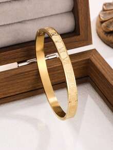 5pcs/Set Stainless Steel Bracelet Set, Unique Design Multi-Element Fashion Jewelry, Ideal Gift, Non-Fading - Gold 2 - View 9