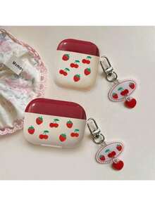 Cherry & Strawberry Style Protective Case Compatible With Apple Wireless Charging Case, Scratch-Resistant & Anti-Drop - Multicolor - View 1