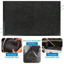 Washable Doormat Runner Non-Slip Rubber Backed Dirt Trapper Indoor Home Decor Rug - Red - View 3