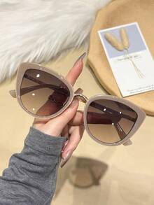 1pc Retro Y2K Cat Eye Fashion Glasses, Versatile Multi-Color Gradient Stainless Steel Frame, Ideal Gift For Men & Women, Suitable For All Seasons - Multicolor - View 7