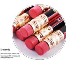 6pcs HB Wooden Pencils With Erasers, Red/Yellow Hexagon Wooden Pencils With Sharpeners, Stationery Supplies For Drawing, Sketching, Learning Rewards - Multicolor - View 7