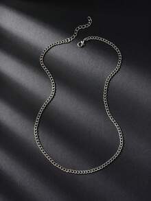 1 collar de cadena de metal simple para hombre adecuado para uso diario - Negro - Ver 5