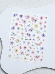 2pcs New Spring Wildflower Nail Stickers - Spring Dried Flower Design Including Various Blooming Floral Materials Nail Decals For Women For Nail Design Decoration DIY - Multicolor - View 5