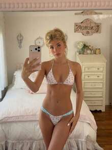 2026 Women's Beach Summer Swimsuit Set Random Print Spaghetti Strap Sexy Bikini , Summer Outfits,Elegant,Valentine's Day,Beach,Vacation,Carnival,Casual,Chic,Summer Outfits,Summer Holiday Outfits,Spring,Valentine Outfits For Women,Carnival. - Nhiều màu - Xem 2