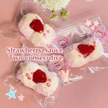 Silikon jordgubbssirap klämleksak, dubbelskiktad rebound realistisk mjuk klämande stressavlastande fidgetleksak, present för avslappning, känslomässig lugnande, födelsedags-/högtidspresent - Multifärgad - Visa 3