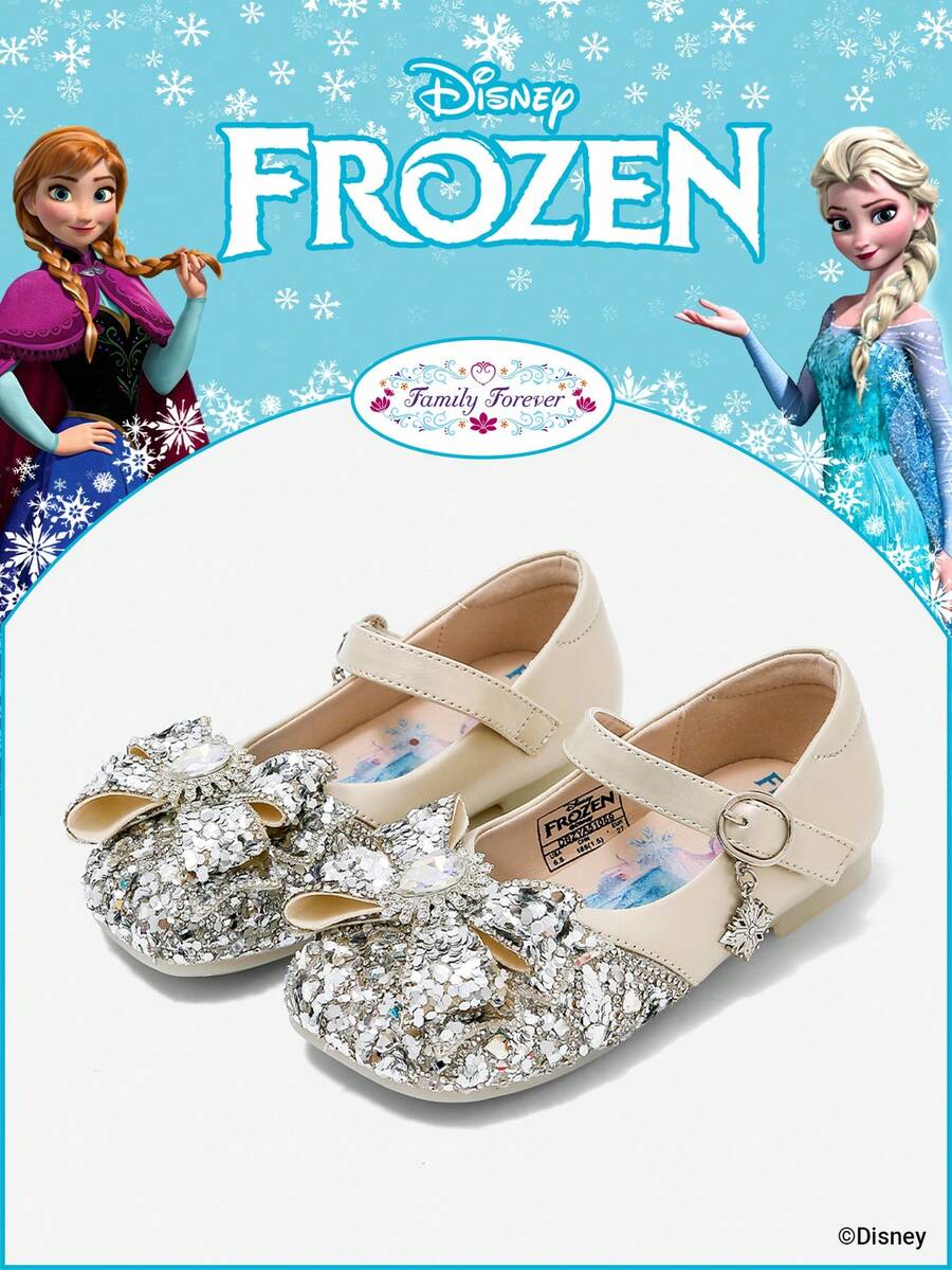 Disney 1 Pair Licensed Princess Shoes, Suitable For Daily And Outdoor Wear, Comfortable, Non-Slip, Breathable (Children Flat Shoes, Girls Shoes, Princess Shoes, Queen Shoes) - Beige - View 1