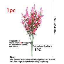 1/6/12 Peças Lavanda Artificial Flores Falsas, Plantas Artificiais de Arbusto Resistentes a UV de Plástico, Decoração de Arbusto Falso, Adequado para Jardim Externo, Varanda de Casa, Decoração Interna de Casa - Pink - Visão 8
