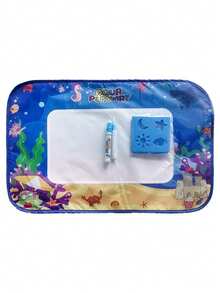 神奇水彩画垫和笔套装，超大可重复使用水彩涂鸦垫，有助于颜色识别，适用于办公室、学校、绘画、学生、马克笔、文具、男孩、女孩、学习用品、女孩玩具、男孩美术套装，拓展思维，激发动手创造力，复活节、生日礼物、返校礼物 - 彩色 - 查看 17