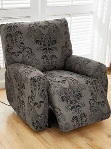 4/6/8 piezas Cubiertas de sillón reclinable/sofá con estampado floral, Fundas elásticas para sillón reclinable, Cubiertas de sofá, Adecuado para decoración de sala de estar y oficina - Gris - Ver 8