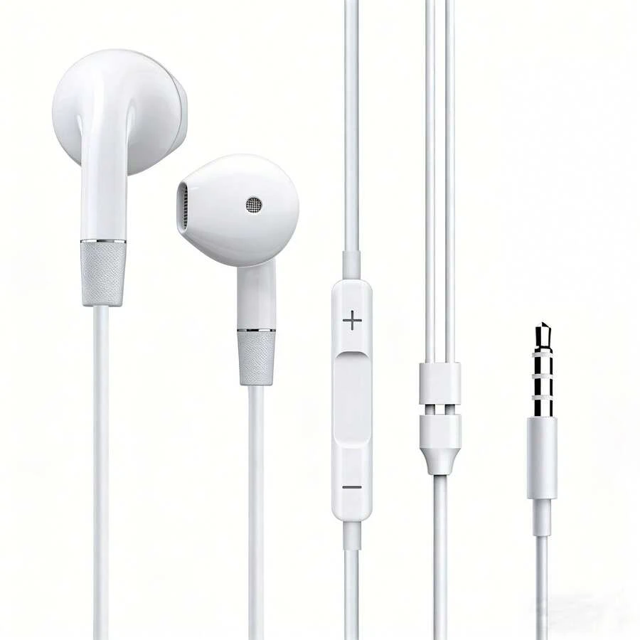 Auriculares internos graves profundos con cable - Blanco - Ver 1