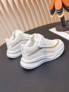 1 Pair White Children's Autumn New Baby Toddler Shoes, Girls Boys Soft Sole Sneakers, Fashionable Sports Shoes - Khaki - View 3