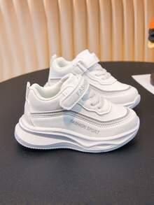 1 Pair White Children's Autumn New Baby Toddler Shoes, Girls Boys Soft Sole Casual Sneakers, Fashionable - White - View 4