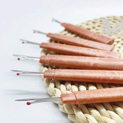 [1/2/10 Cái] Dụng cụ tháo chỉ cán nâu lớn có vỏ bảo vệ trong suốt, thích hợp cho người mới bắt đầu may vá và những người yêu thích thủ công, dùng để sửa đổi quần áo, tháo chỉ thêu chữ thập và chỉnh sửa vải diện tích lớn.