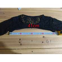 1pc Women Lightweight Viscose Black Versatile Asymmetrical Shoulder Sleeve Short Cover Up, Slim Fit Layering Long Sleeve Sexy Collar Cover Up - Black - View 11