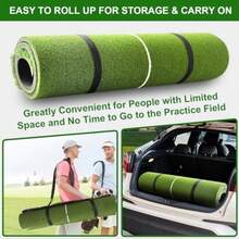 5x4ft Golf Mat with Ball Tray - Thickened Dual-Turf Golf Hitting Mat with Alignment Lines for Indoor and Outdoor Use Golf Practice Mat for Swing and Simulators and Chipping Training Ideal Gift for Golfers - Verde - Ver 7