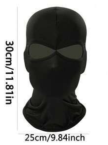 Men's Warm Balaclava - Breathable, Sweat-Absorbent, UV Protection, Integrated Neck Design, Comfortable For Outdoor Cycling And Hiking - Solid Color - View 2