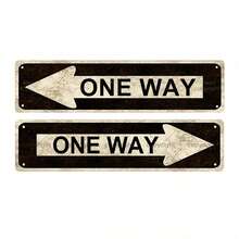 1pc, "ONE WAY" Funny Metal Tin Sign ( 15.75" X 3.94" / 40 X 10cm ), Novelty Street Sign, Home Decor, Room Decor, Wall Decor, Bathroom Decor, Bar Decor, Cafe Decor, Garage Decor,Wall Art,Canvas,Poster Gifts Birthday Graduation,Valentines Decor,Bathroom Deccor,Wall Decor,Room Decor,Bathroom Deccor,Home Decor,Wall Art,Metal Plaque,Tin Sign,Wall Plaque,Hanging Sign,Decorative Sign,Garage Sign,Bar Sign,Bathroom Sign,Novelty Plaque,Cafe Sign - 彩色 - 查看 2