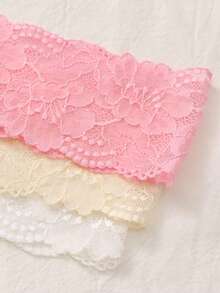 3条装女士性感蕾丝边无缝纯棉丁字裤 - 彩色 - 查看 6