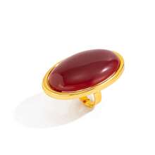 Nhẫn nhựa hình bầu dục màu đỏ tối giản cổ điển, nhẫn thanh lịch kiểu vintage, phụ kiện trang sức quyến rũ cho các bữa tiệc, quà tặng dành cho phụ nữ. - Nhiều màu - Xem 9