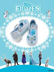Disney 1 Pair Authorized Princess Shoes, Suitable For Daily And Outdoor Wear, Comfortable, Non-Slip, Breathable (Children Flat Shoes, Girls Shoes, Princess Shoes, Queen Shoes) - Baby Blue - View 3