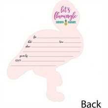 12张粉红火烈鸟主题派对“菠萝风格”填写式邀请函 - 热带夏季邀请卡 - 黑色 - 查看 5