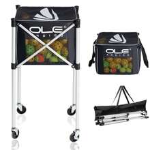 Pickleball Cart Can Holds 180 Pickleballs or 210 Tennis Balls Lightweight Ball Cart with Wheels for Training Travel - Negro - Ver 8