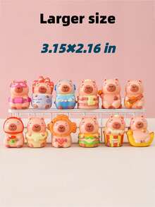 1/3pcs - Capybara Party Favors, Cute Animal Decorations, Classroom Rewards, Gift Basket Fillers, Perfect Holiday Gifts, Durable Rubber Material, Unique Animal Decor, Great For Party Favors, Holiday Gifts, Birthday Gifts, Valentine's Day Gifts, Party Supplies - Multicolor - View 4