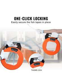 Fish Tape, 240-Foot, 1/8-Inch, Steel Wire Puller With Optimized Housing And Handle, Easy-To-Use Cable Puller Tool, Flexible Wire Fishing Tools For Walls And Electrical Conduit, Non-Conductive - Orange - View 4