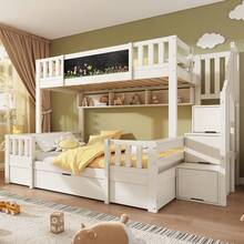 Kids Bed Frames, Headboards & Footboards - White + Wood+Metal - View 8