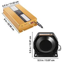 Sirena de policía, sistema PA de 400 W, 8 sonidos fuertes, advertencia para coche, policía, incendio, alarma de emergencia, sirena de incendio, 2 bocinas, altavoz PA, sistema de micrófono, sirena para vehículo - Negro - Ver 10