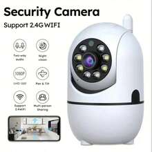 1080P高清WiFi安防摄像头，室内/室外家用监控摄像头，双向语音，夜视，移动侦测，云台/变焦，实时视频流，USB供电，多画面显示，室内安防摄像头【现代时尚设计，白色】 - 白色 - 查看 12