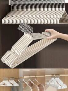 40pcs Premium Rubber Coated Metal Hangers - Heavy Duty - Space Saving Closet Organizer Hangers, Suitable For Wardrobe (White) - Multicolor - View 3