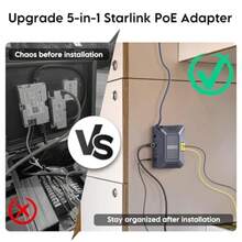 QUIDDITY Star Link V2 PoE Inyector Adaptador PoE Gigabit 5 en 1 de 180 W Compatible con Star Link Gen2 POES DC 9-36V/3A con Salida de alimentación USB y Tipo C - como en la foto - Ver 7